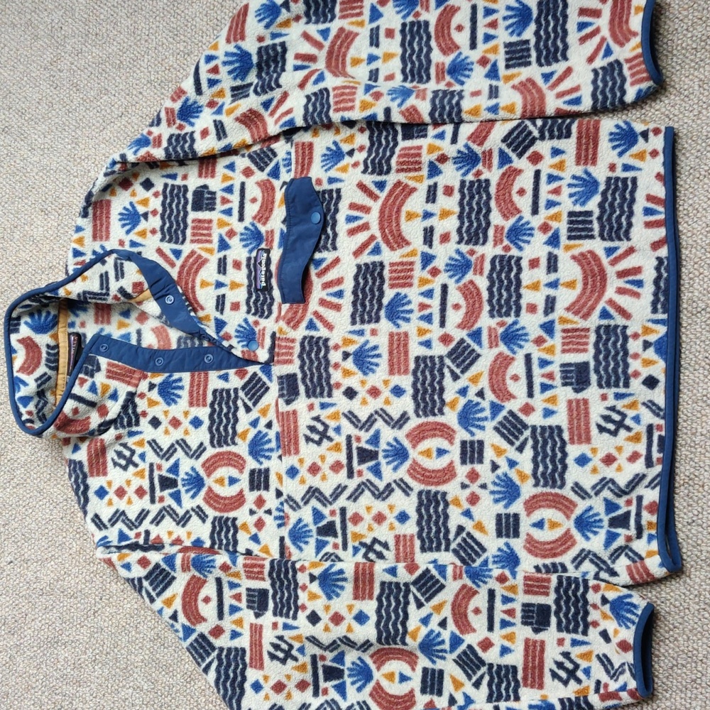 Patagonia Snap-T Synchilla fleece pullover sweater in Protected Peaks: Oatmeal